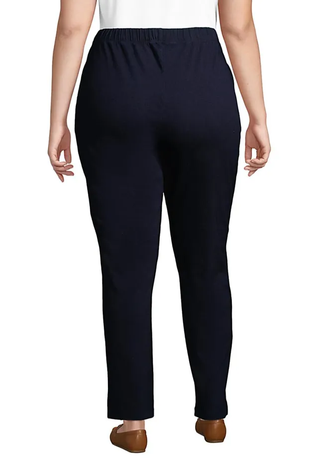 Lands039 End Pants Women Plus Size Sport Knit Denim High Rise Elastic Waist Pull On Pants Dark Indigo Lands039 End Pants Women Plus Size Sport Knit Denim High Rise Elastic Waist Pull On Pants Dark Indigo