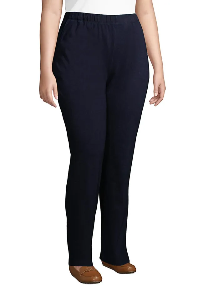 Lands039 End Pants Women Plus Size Sport Knit Denim High Rise Elastic Waist Pull On Pants Dark Indigo Lands039 End Pants Women Plus Size Sport Knit Denim High Rise Elastic Waist Pull On Pants Dark Indigo