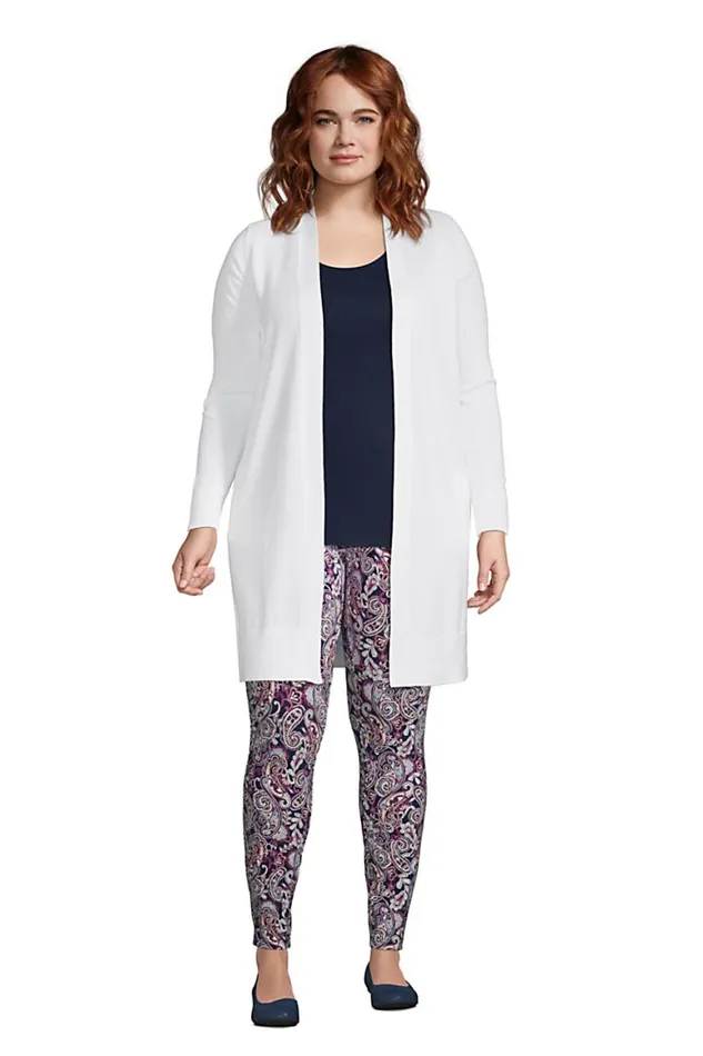 Lands039 End Pants Women Plus Size Starfish Mid Rise Knit Leggings Black Stripe Floral Lands039 End Pants Women Plus Size Starfish Mid Rise Knit Leggings Black Stripe Floral