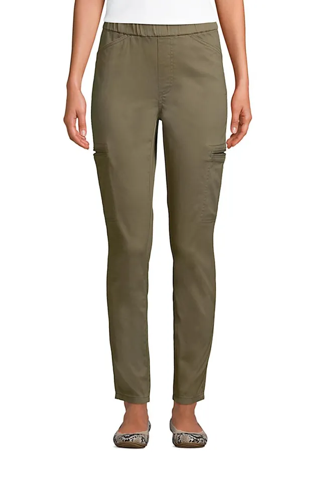 Lands039 End Pants Women Sateen High Rise Straight Leg Cargo Ankle Pants Forest Moss Lands039 End Pants Women Sateen High Rise Straight Leg Cargo Ankle Pants Forest Moss