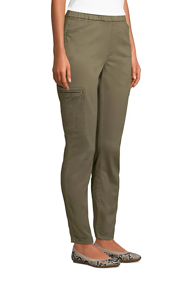 Lands039 End Pants Women Sateen High Rise Straight Leg Cargo Ankle Pants Forest Moss Lands039 End Pants Women Sateen High Rise Straight Leg Cargo Ankle Pants Forest Moss