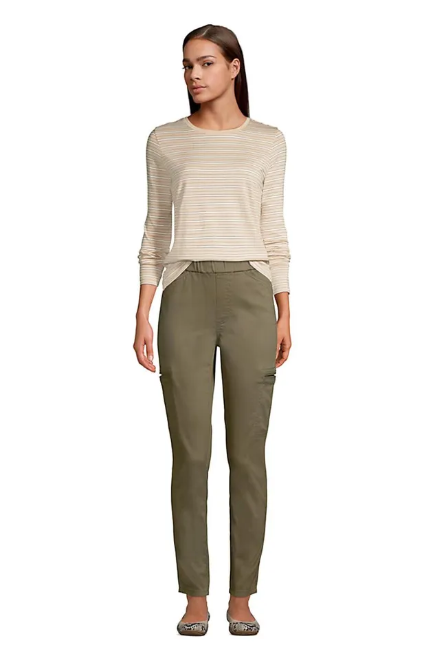 Lands039 End Pants Women Sateen High Rise Straight Leg Cargo Ankle Pants Forest Moss Lands039 End Pants Women Sateen High Rise Straight Leg Cargo Ankle Pants Forest Moss