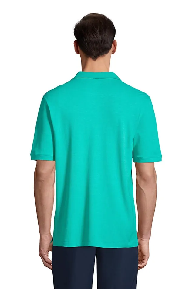 Lands039 End Polo Shirts Men Coolmax Mesh Short Sleeve Polo Mystical Grape Heather