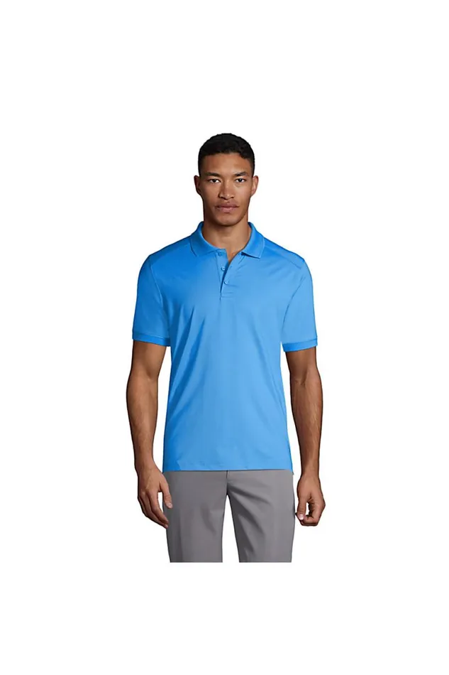 Lands039 End Polo Shirts Men Short Sleeve Rapid Dry Polo Shirt Azure