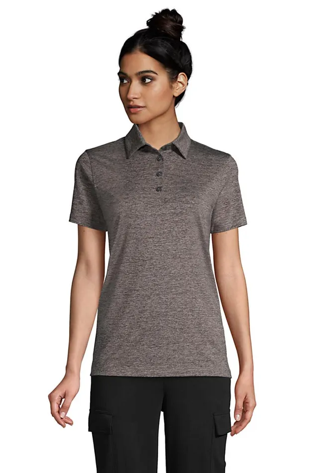 Lands039 End Polo Shirts Women Rapid Dry Space Dye Polo Shirt Soapstone Space Dye