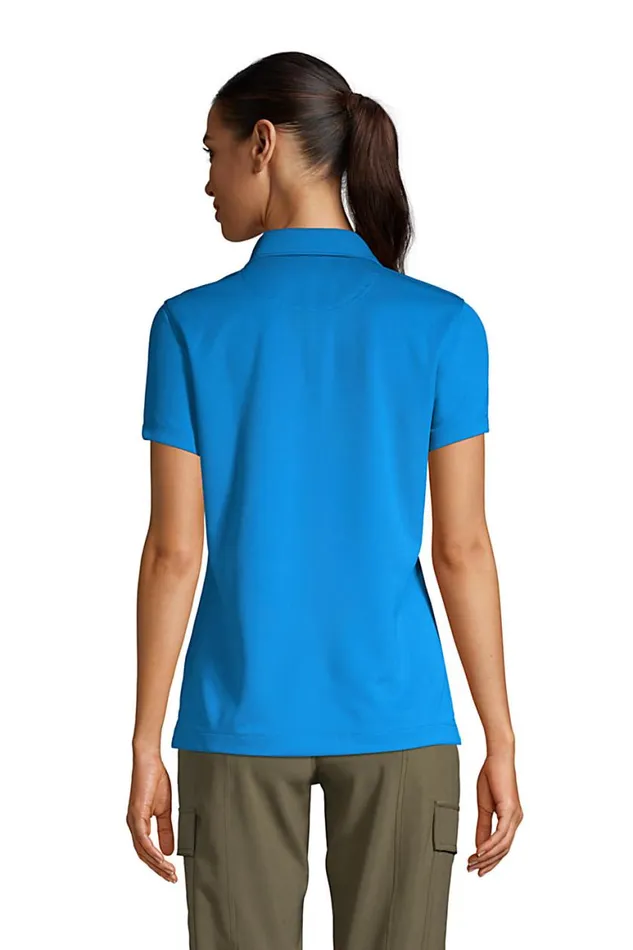 Lands039 End Polo Shirts Women Short Sleeve Active Pique Polo Siam Blue Lands039 End Polo Shirts Women Short Sleeve Active Pique Polo Siam Blue