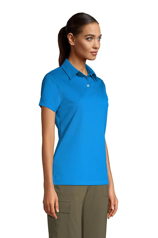Lands039 End Polo Shirts Women Short Sleeve Active Pique Polo Siam Blue Lands039 End Polo Shirts Women Short Sleeve Active Pique Polo Siam Blue