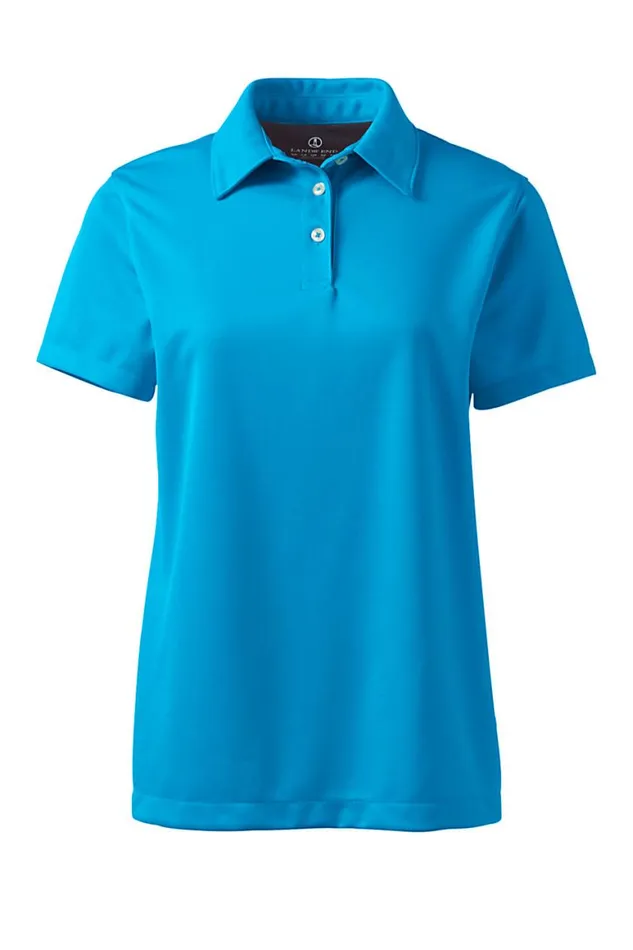 Lands039 End Polo Shirts Women Short Sleeve Active Pique Polo Siam Blue Lands039 End Polo Shirts Women Short Sleeve Active Pique Polo Siam Blue