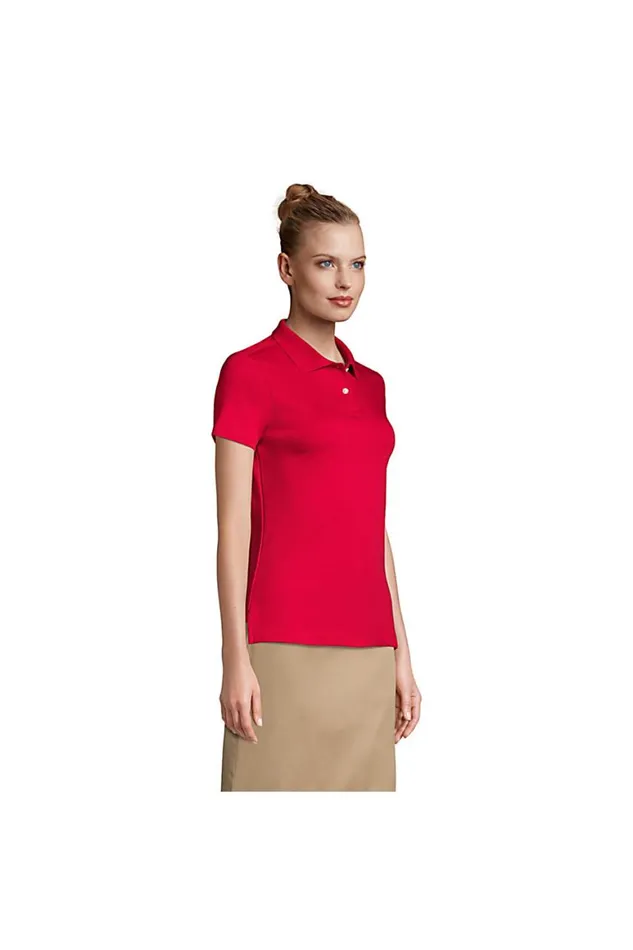 Lands039 End Polo Shirts Women Short Sleeve Feminine Fit Interlock Polo Shirt Black Lands039 End Polo Shirts Women Short Sleeve Feminine Fit Interlock Polo Shirt Black