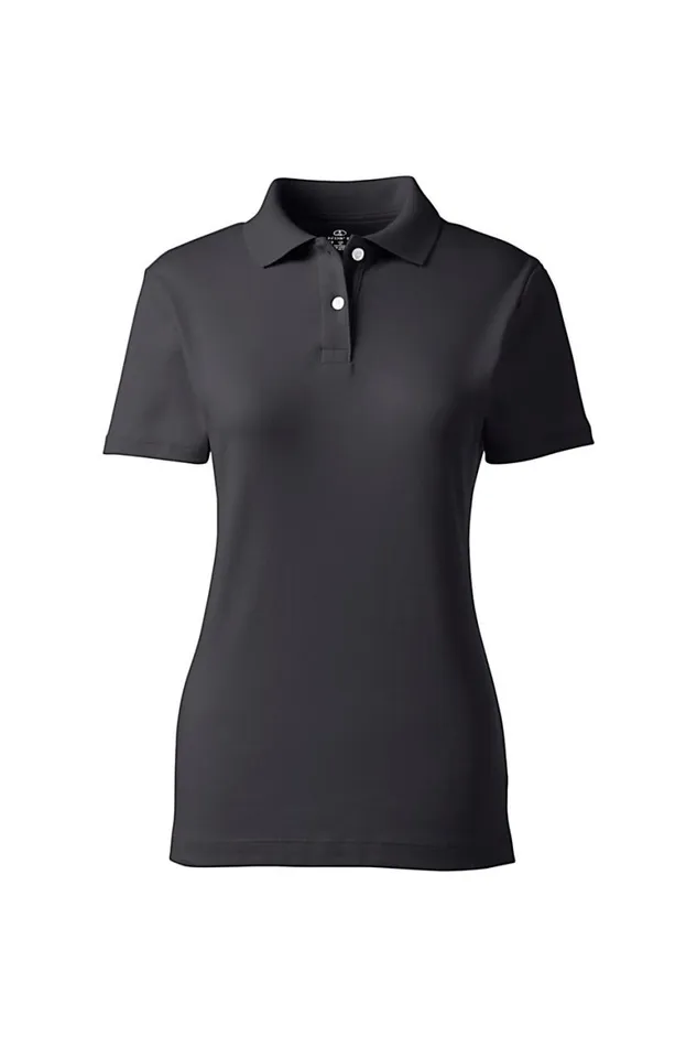 Lands039 End Polo Shirts Women Short Sleeve Feminine Fit Interlock Polo Shirt Black Lands039 End Polo Shirts Women Short Sleeve Feminine Fit Interlock Polo Shirt Black
