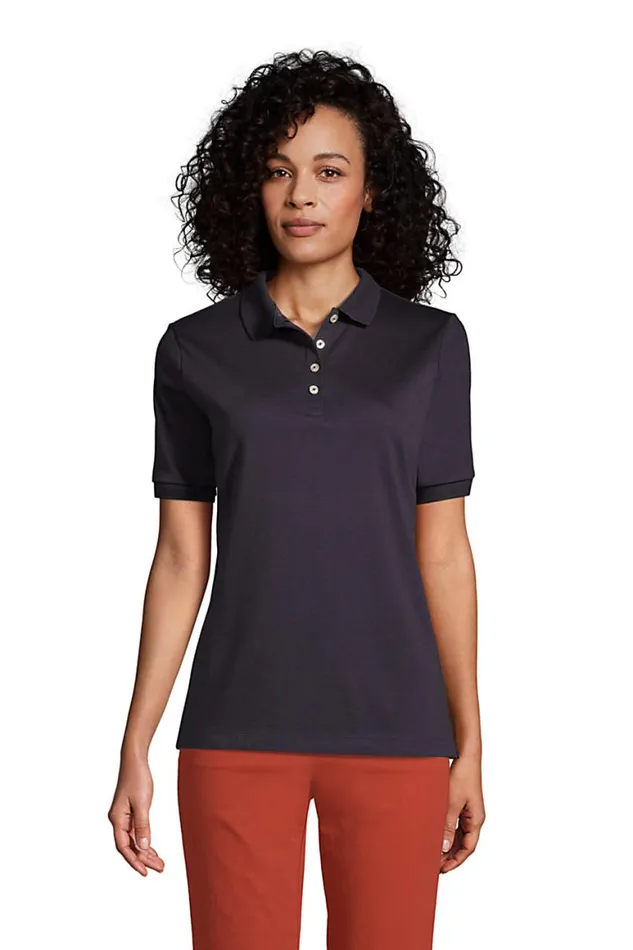 Lands039 End Polo Shirts Women Short Sleeve Relaxed Fit Banded Pima Polo Shirt True Navy Lands039 End Polo Shirts Women Short Sleeve Relaxed Fit Banded Pima Polo Shirt True Navy