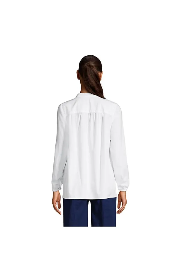 Lands039 End Shirts and Blouses Women Cotton Poplin Peasant Shirt Deep Sea Navy Dot Star Lands039 End Shirts and Blouses Women Cotton Poplin Peasant Shirt Deep Sea Navy Dot Star