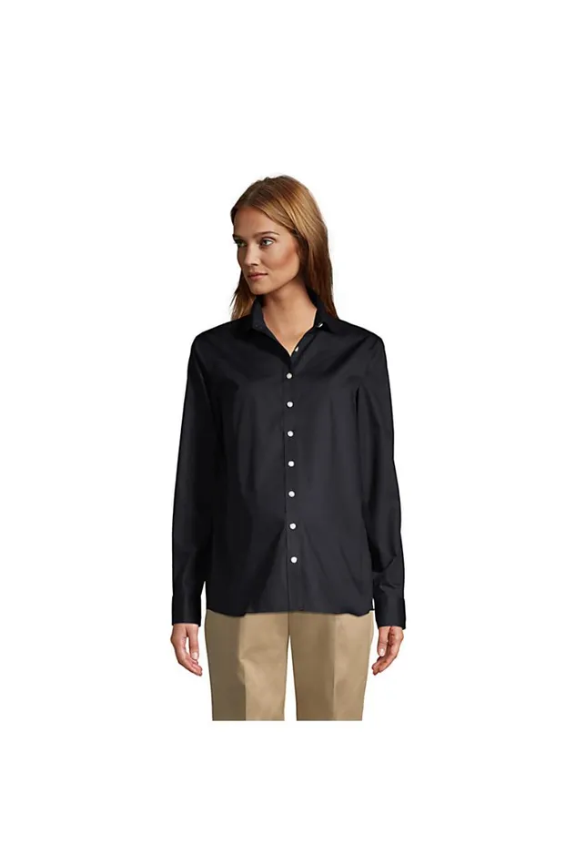 Lands039 End Shirts and Blouses Women Long Sleeve Maternity Adjustable Stretch Shirt Black Lands039 End Shirts and Blouses Women Long Sleeve Maternity Adjustable Stretch Shirt Black