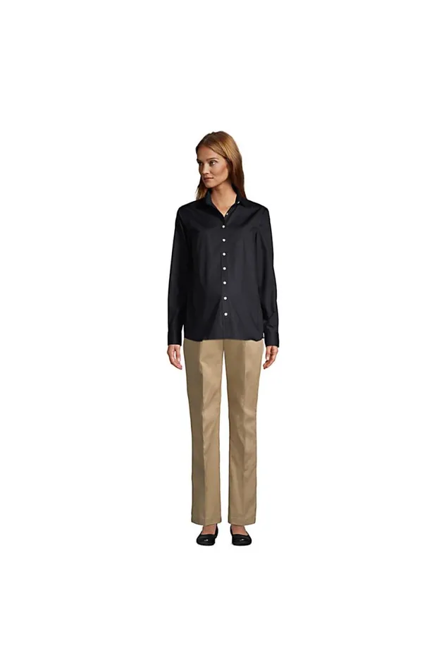 Lands039 End Shirts and Blouses Women Long Sleeve Maternity Adjustable Stretch Shirt Black Lands039 End Shirts and Blouses Women Long Sleeve Maternity Adjustable Stretch Shirt Black