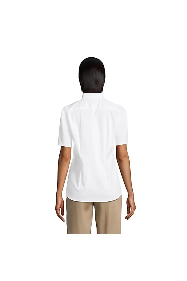 Lands039 End Shirts and Blouses Women No Gape Short Sleeve Stretch Shirt Light Sea Blue Lands039 End Shirts and Blouses Women No Gape Short Sleeve Stretch Shirt Light Sea Blue