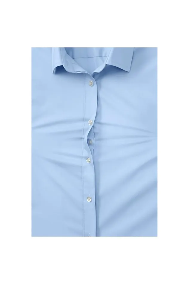 Lands039 End Shirts and Blouses Women No Gape Short Sleeve Stretch Shirt Light Sea Blue Lands039 End Shirts and Blouses Women No Gape Short Sleeve Stretch Shirt Light Sea Blue