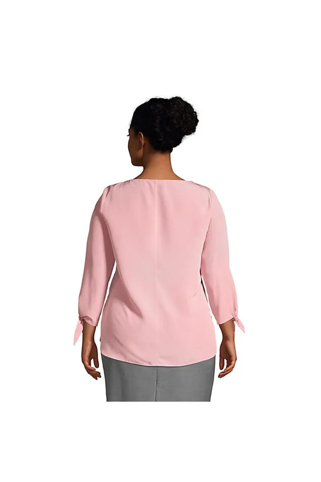 Lands039 End Shirts and Blouses Women Plus Size Bracelet Sleeve Blouse Top Siam Blue Lands039 End Shirts and Blouses Women Plus Size Bracelet Sleeve Blouse Top Siam Blue