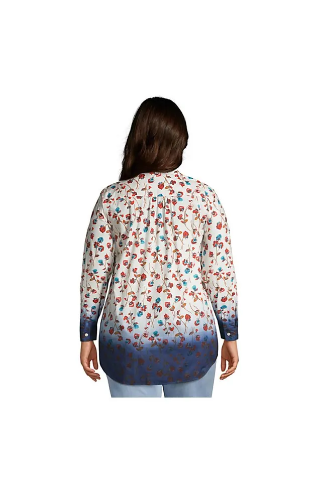 Lands039 End Shirts and Blouses Women Plus Size Cotton Boyfriend Fit Long Sleeve Tunic Top Athletic Gold Artisan Plaid Lands039 End Shirts and Blouses Women Plus Size Cotton Boyfriend Fit Long Sleeve Tunic Top Athletic Gold Artisan Plaid