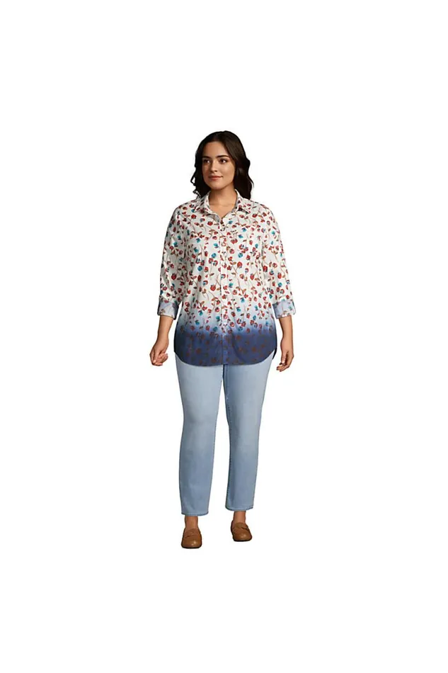 Lands039 End Shirts and Blouses Women Plus Size Cotton Boyfriend Fit Long Sleeve Tunic Top Athletic Gold Artisan Plaid Lands039 End Shirts and Blouses Women Plus Size Cotton Boyfriend Fit Long Sleeve Tunic Top Athletic Gold Artisan Plaid