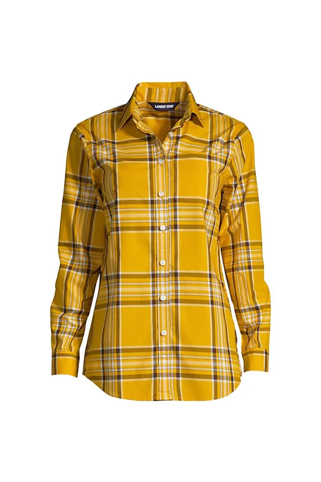 Lands039 End Shirts and Blouses Women Plus Size Cotton Boyfriend Fit Long Sleeve Tunic Top Athletic Gold Artisan Plaid Lands039 End Shirts and Blouses Women Plus Size Cotton Boyfriend Fit Long Sleeve Tunic Top Athletic Gold Artisan Plaid