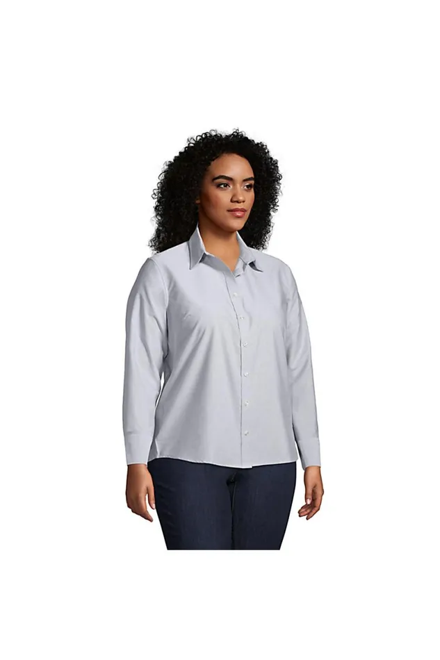 Lands039 End Shirts and Blouses Women Plus Size Long Sleeve Oxford Shirt Blue Lands039 End Shirts and Blouses Women Plus Size Long Sleeve Oxford Shirt Blue