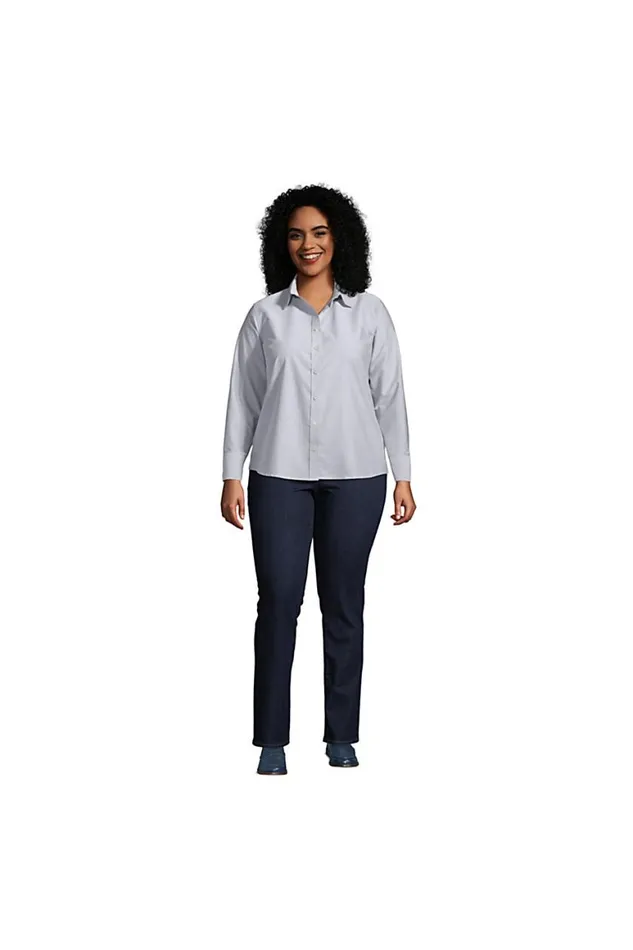 Lands039 End Shirts and Blouses Women Plus Size Long Sleeve Oxford Shirt Blue Lands039 End Shirts and Blouses Women Plus Size Long Sleeve Oxford Shirt Blue