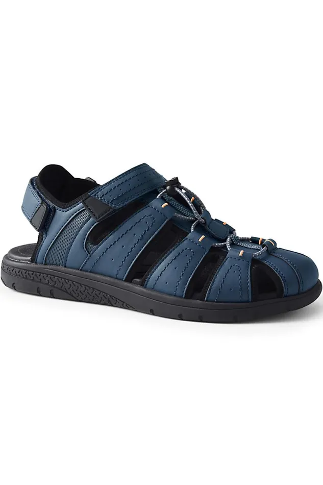Lands039 End Shoes Men Closed Toe Water Sandals Radiant Navy