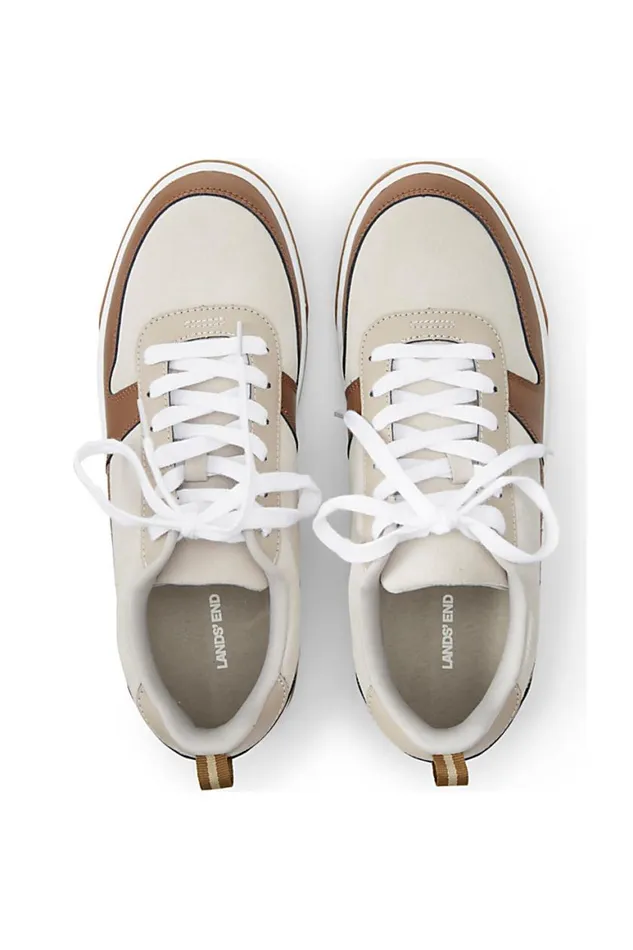 Lands039 End Shoes Men Leather Comfort Sneakers Tan Colorblock Lands039 End Shoes Men Leather Comfort Sneakers Tan Colorblock