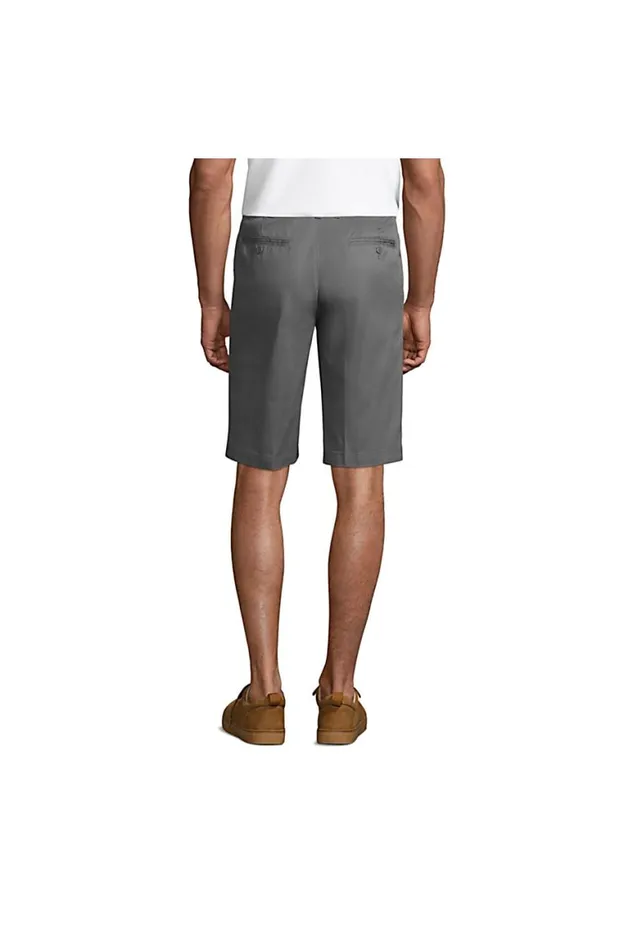 Lands039 End Shorts Men Plain Front Blend Chino Shorts Arctic Gray
