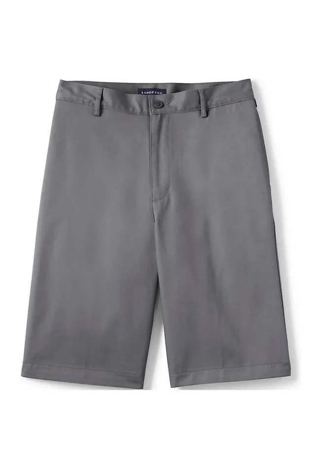 Lands039 End Shorts Men Plain Front Blend Chino Shorts Arctic Gray