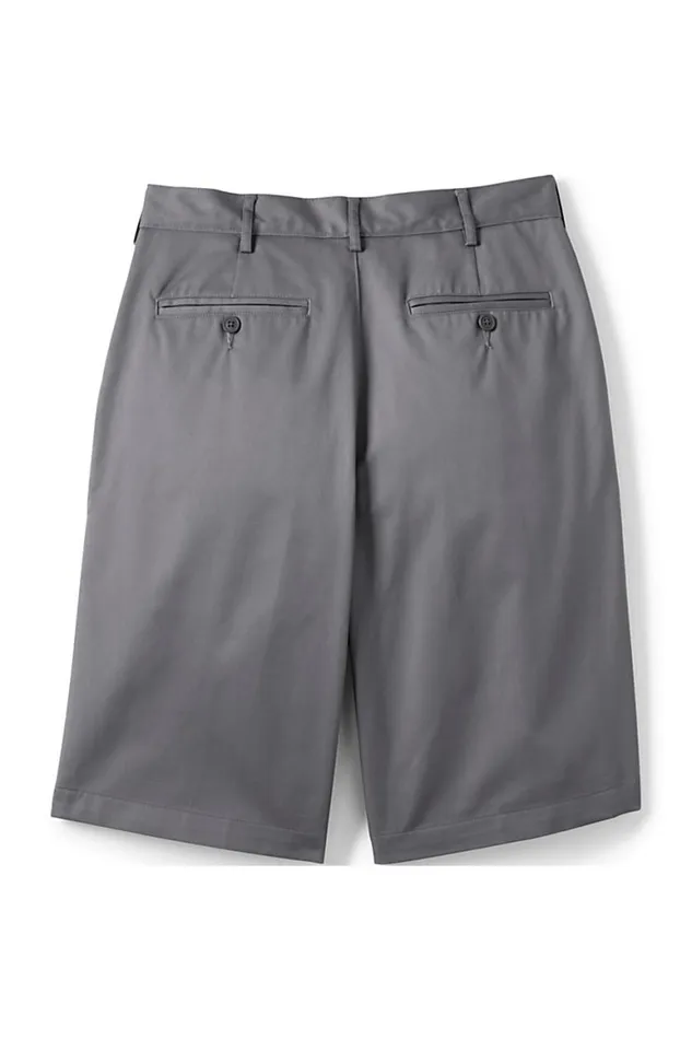 Lands039 End Shorts Men Plain Front Blend Chino Shorts Arctic Gray