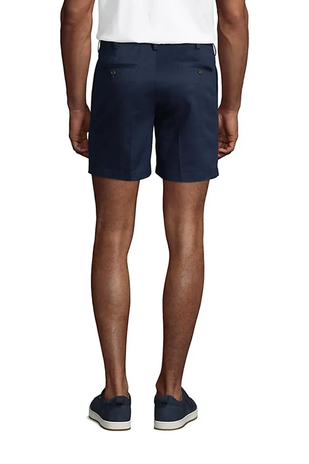 Lands039 End Shorts Men Traditional Fit Pleated 6 Inch No Iron Chino Shorts Radiant Navy Lands039 End Shorts Men Traditional Fit Pleated 6 Inch No Iron Chino Shorts Radiant Navy