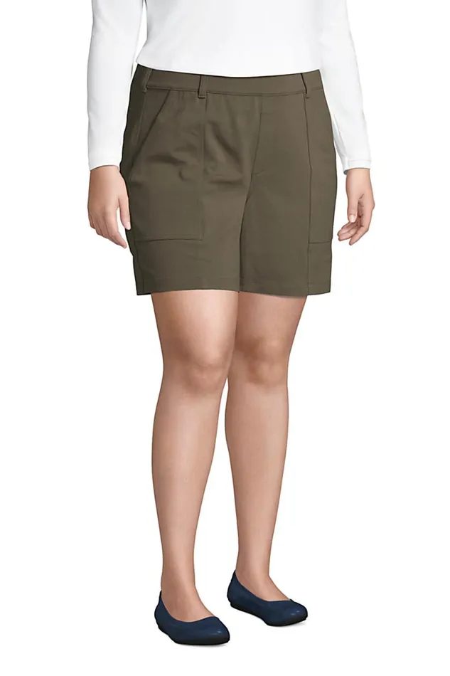 Lands039 End Shorts Women Plus Size Mid Rise Starfish Knit 7034 Utility Shorts Deep Sea Navy Tropic Palm Lands039 End Shorts Women Plus Size Mid Rise Starfish Knit 7034 Utility Shorts Deep Sea Navy Tropic Palm