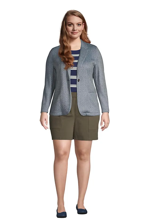 Lands039 End Shorts Women Plus Size Mid Rise Starfish Knit 7034 Utility Shorts Deep Sea Navy Tropic Palm Lands039 End Shorts Women Plus Size Mid Rise Starfish Knit 7034 Utility Shorts Deep Sea Navy Tropic Palm