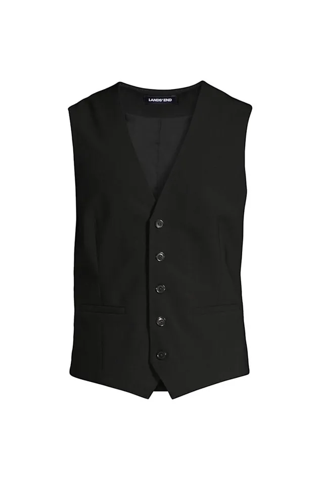 Lands039 End Sportcoats and Blazers Men Big Washable Wool Vest Black