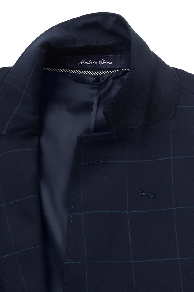 Lands039 End Sportcoats and Blazers Men Traditional Fit Comfortfirst Yearrounder Suit Jacket Navy Windowpane Lands039 End Sportcoats and Blazers Men Traditional Fit Comfortfirst Yearrounder Suit Jacket Navy Windowpane