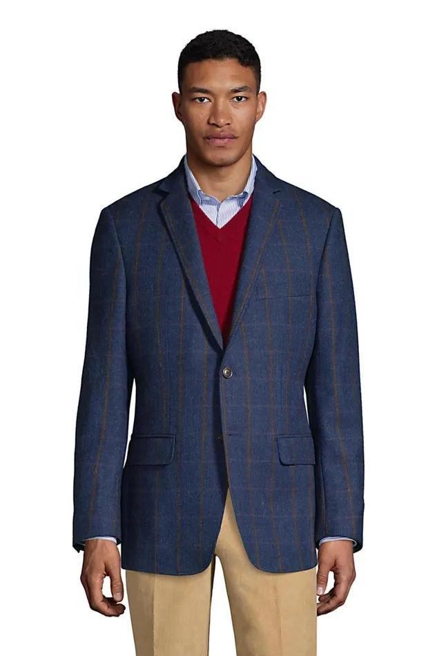 Lands039 End Sportcoats and Blazers Men Traditional Fit Wool Pattern Sport Coat Navy Herringbone Windowpane Lands039 End Sportcoats and Blazers Men Traditional Fit Wool Pattern Sport Coat Navy Herringbone Windowpane