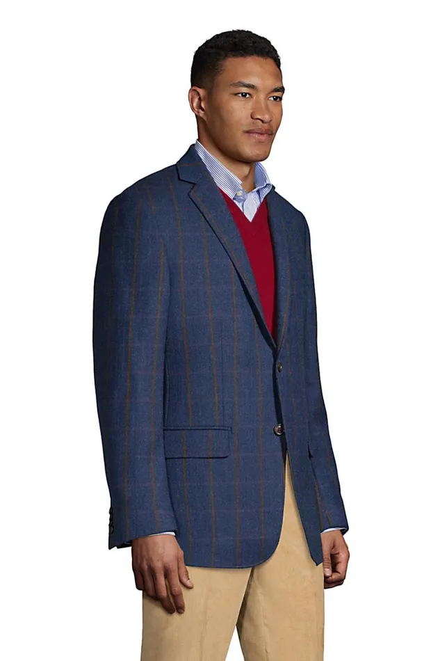 Lands039 End Sportcoats and Blazers Men Traditional Fit Wool Pattern Sport Coat Navy Herringbone Windowpane Lands039 End Sportcoats and Blazers Men Traditional Fit Wool Pattern Sport Coat Navy Herringbone Windowpane