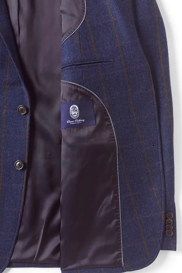 Lands039 End Sportcoats and Blazers Men Traditional Fit Wool Pattern Sport Coat Navy Herringbone Windowpane Lands039 End Sportcoats and Blazers Men Traditional Fit Wool Pattern Sport Coat Navy Herringbone Windowpane