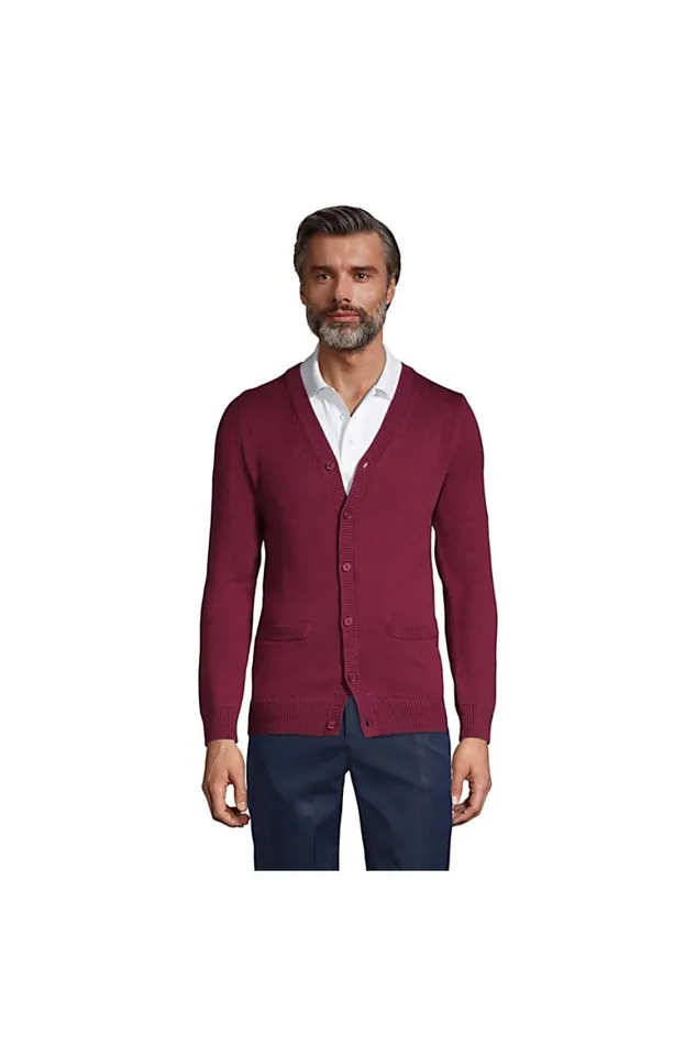 Lands039 End Sweaters Men Cotton Modal Button Front Cardigan Sweater Burgundy Lands039 End Sweaters Men Cotton Modal Button Front Cardigan Sweater Burgundy