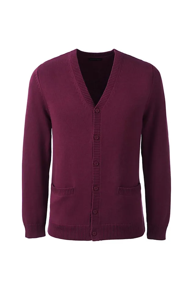 Lands039 End Sweaters Men Cotton Modal Button Front Cardigan Sweater Burgundy Lands039 End Sweaters Men Cotton Modal Button Front Cardigan Sweater Burgundy