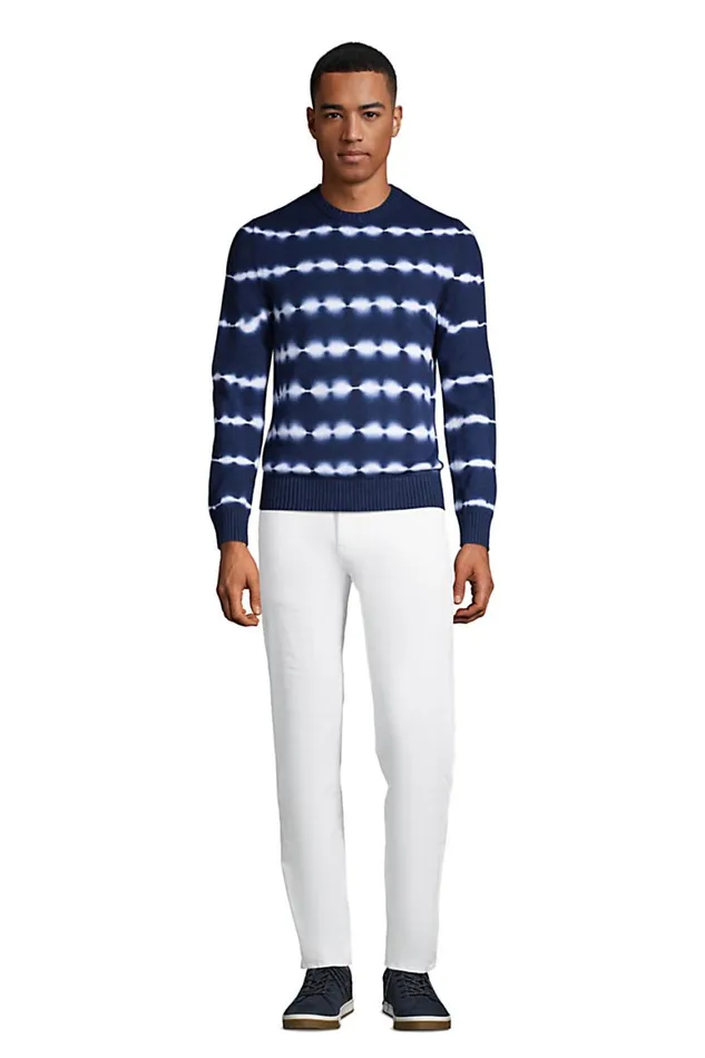 Lands039 End Sweaters Men Cotton Tie Dye Crew Neck Deep Sea Navy Tie Dye Stripe Lands039 End Sweaters Men Cotton Tie Dye Crew Neck Deep Sea Navy Tie Dye Stripe