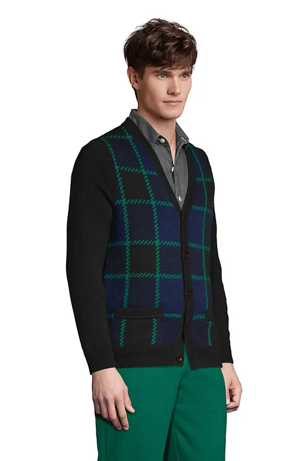 Lands039 End Sweaters Men Lighthouse Plaid Cardigan Sweater Deep Sea Navy Lands039 End Sweaters Men Lighthouse Plaid Cardigan Sweater Deep Sea Navy