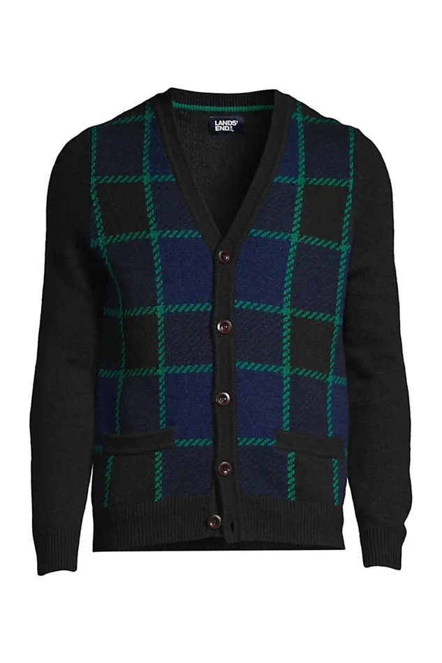 Lands039 End Sweaters Men Lighthouse Plaid Cardigan Sweater Deep Sea Navy Lands039 End Sweaters Men Lighthouse Plaid Cardigan Sweater Deep Sea Navy