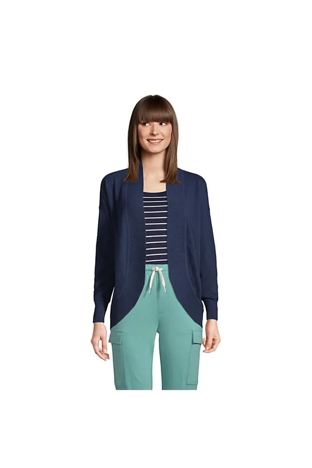Lands039 End Sweaters Women Cashmere Cocoon Cardigan Sweater Radiant Navy