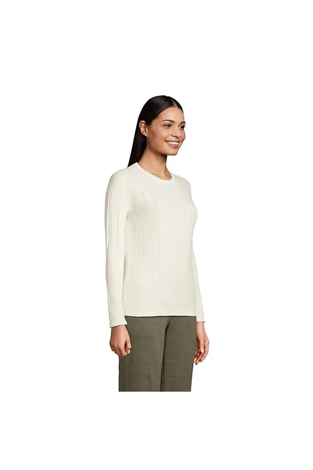Lands039 End Sweaters Women Cotton Modal Long Sleeve Textured Stitch Pullover Sweater Black Lands039 End Sweaters Women Cotton Modal Long Sleeve Textured Stitch Pullover Sweater Black