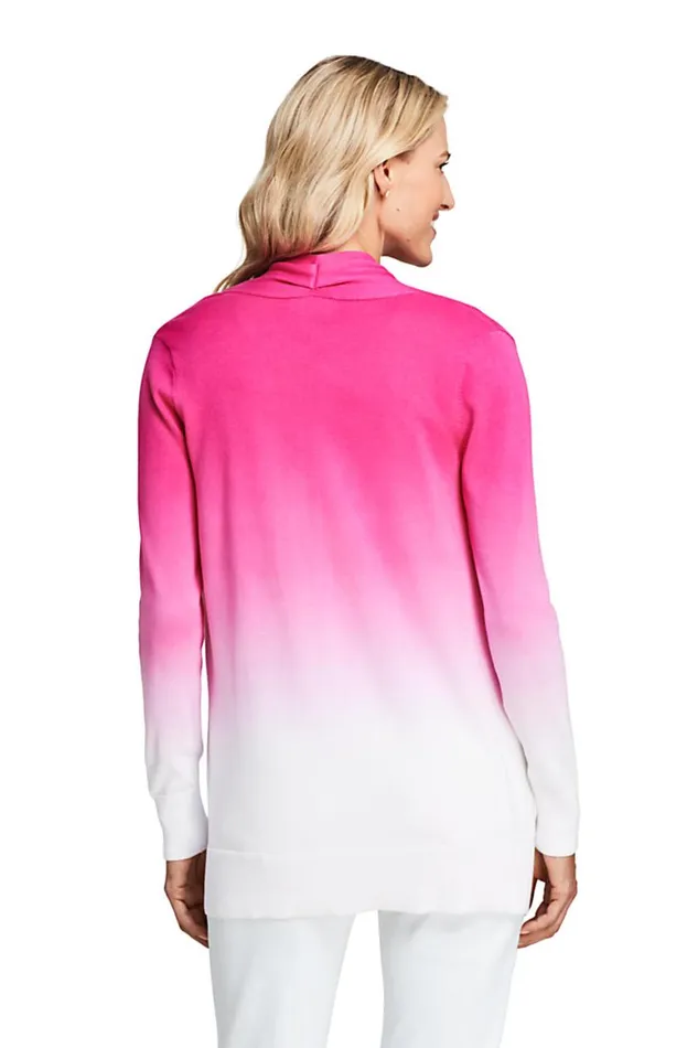 Lands039 End Sweaters Women Cotton Open Long Cardigan Sweater 8211 Ombre Pink Phlox Ombre Lands039 End Sweaters Women Cotton Open Long Cardigan Sweater 8211 Ombre Pink Phlox Ombre