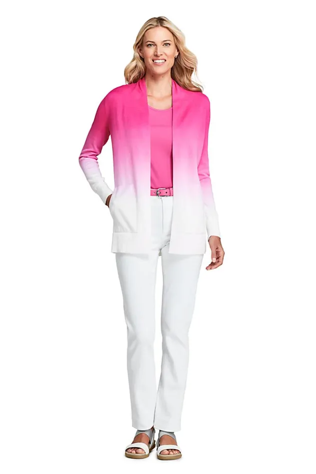 Lands039 End Sweaters Women Cotton Open Long Cardigan Sweater 8211 Ombre Pink Phlox Ombre Lands039 End Sweaters Women Cotton Open Long Cardigan Sweater 8211 Ombre Pink Phlox Ombre