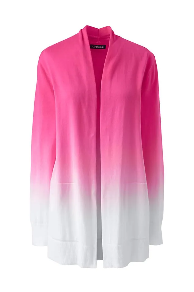 Lands039 End Sweaters Women Cotton Open Long Cardigan Sweater 8211 Ombre Pink Phlox Ombre Lands039 End Sweaters Women Cotton Open Long Cardigan Sweater 8211 Ombre Pink Phlox Ombre