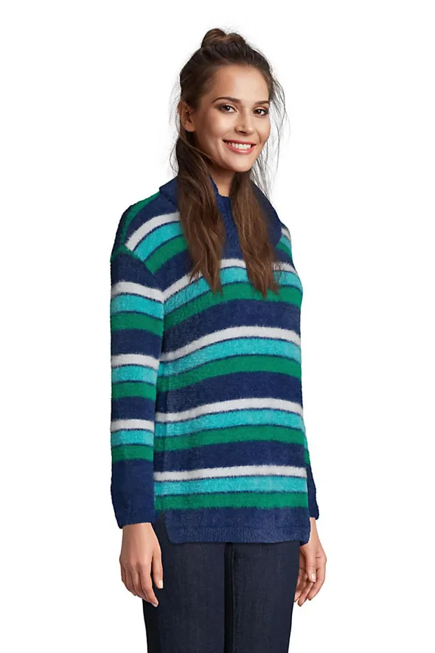 Lands039 End Sweaters Women Eyelash Cowl Neck Sweater 8211 Stripe Deep Sea Navy Multi Stripe Lands039 End Sweaters Women Eyelash Cowl Neck Sweater 8211 Stripe Deep Sea Navy Multi Stripe